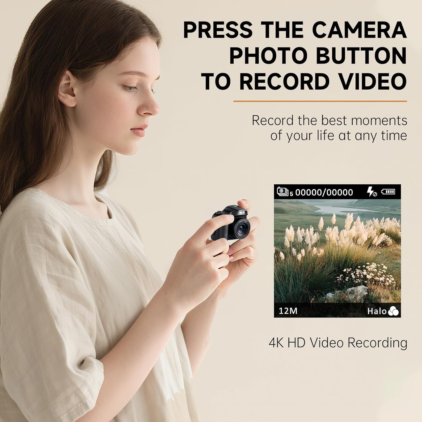 Mini Keychain Camera 4K 64MP Vintage Digital Camera