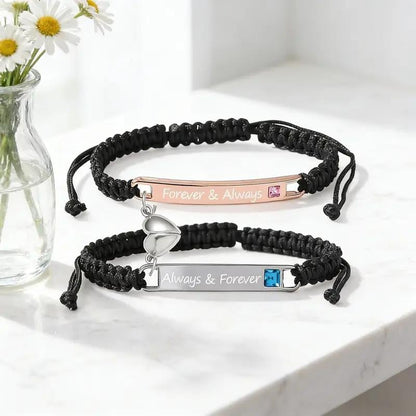 💖Valentine's Day Hot Sale - 💝 Adjustable couple bracelets with heart charm for love