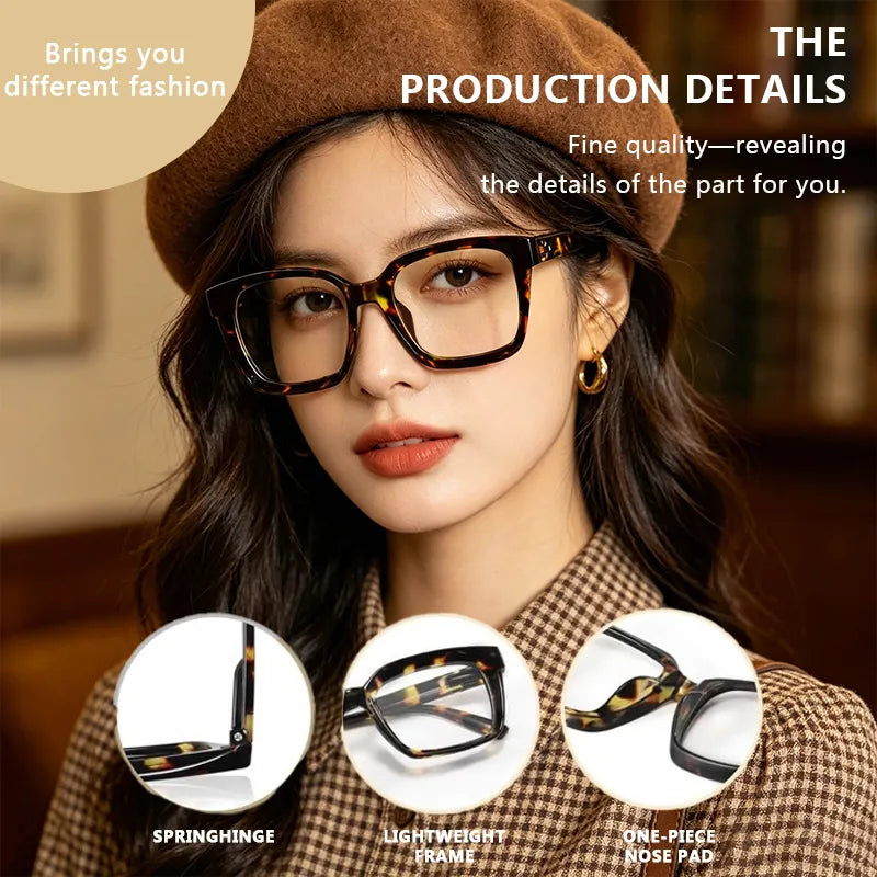 🔥Hot Sale-✨👓3 Pack Tortoiseshell Reading Glasses – Blue Light Blocking Oversized Square Readers
