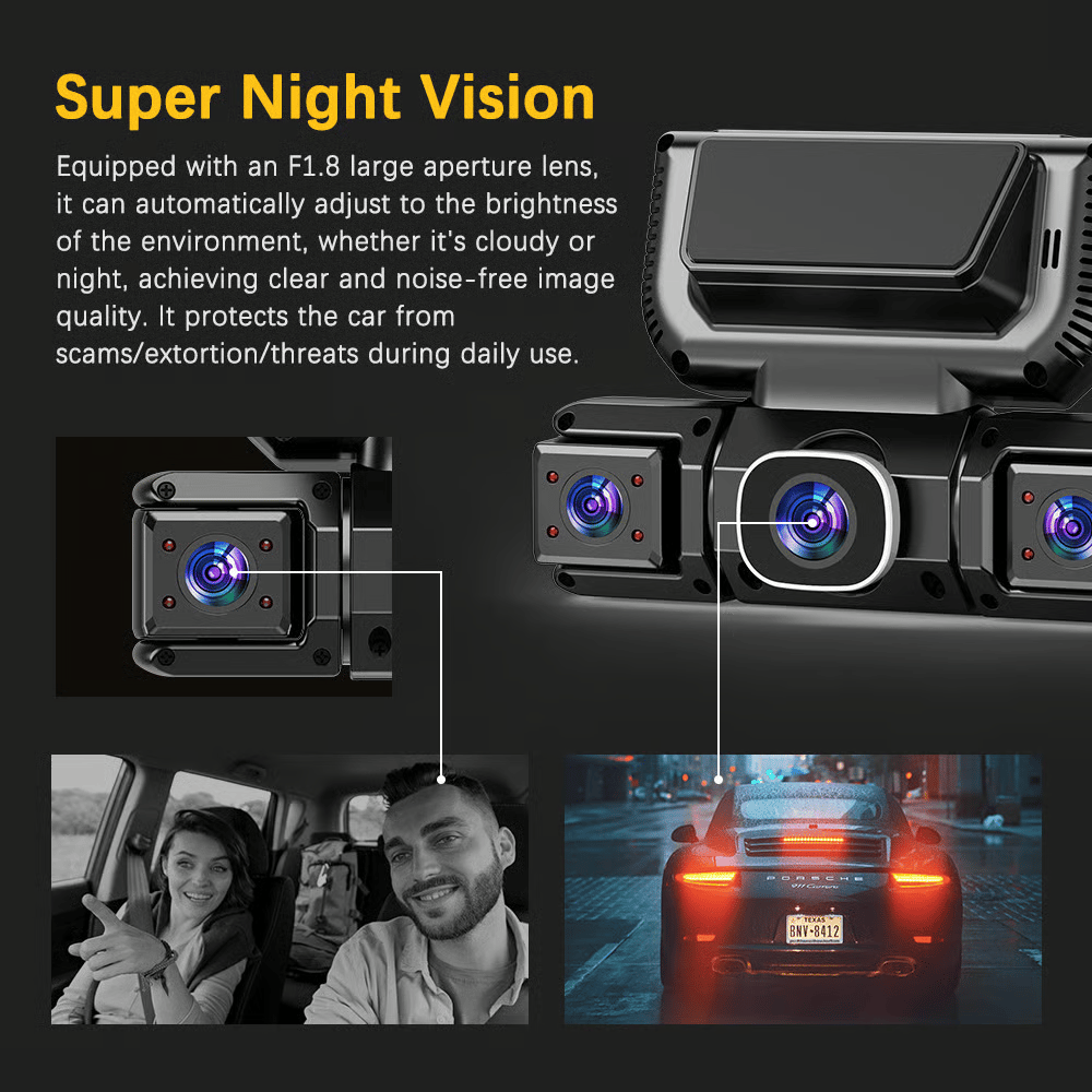 360° Car DVR WiFi 4Channels Dash Cam Video Recorder