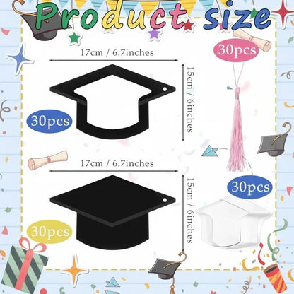 30-pack graduation cap candy cards, 2026 graduation candy dome greeting card gift with tassel chocolate box