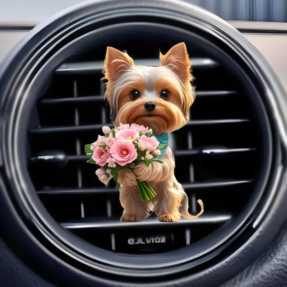 🎸🐶Strumming Yorkie Car Vent Clip