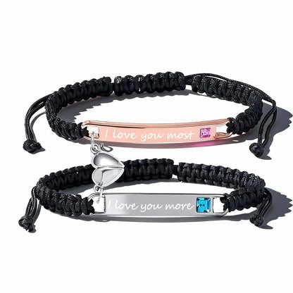💖Valentine's Day Hot Sale - 💝 Adjustable couple bracelets with heart charm for love