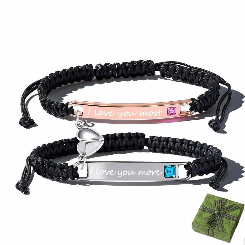 💖Valentine's Day Hot Sale - 💝 Adjustable couple bracelets with heart charm for love