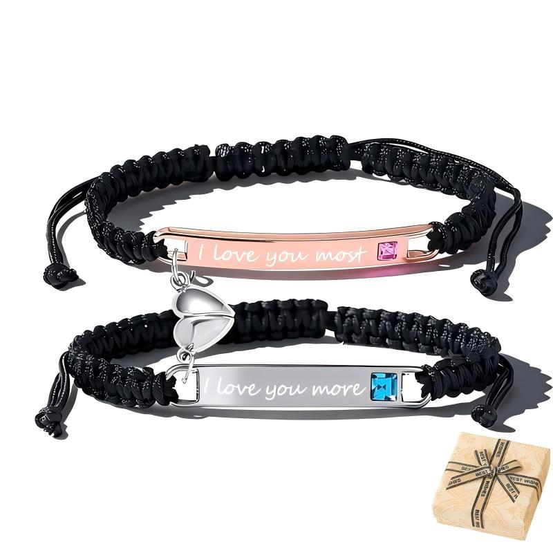 💖Valentine's Day Hot Sale - 💝 Adjustable couple bracelets with heart charm for love