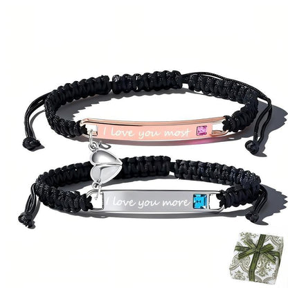 💖Valentine's Day Hot Sale - 💝 Adjustable couple bracelets with heart charm for love