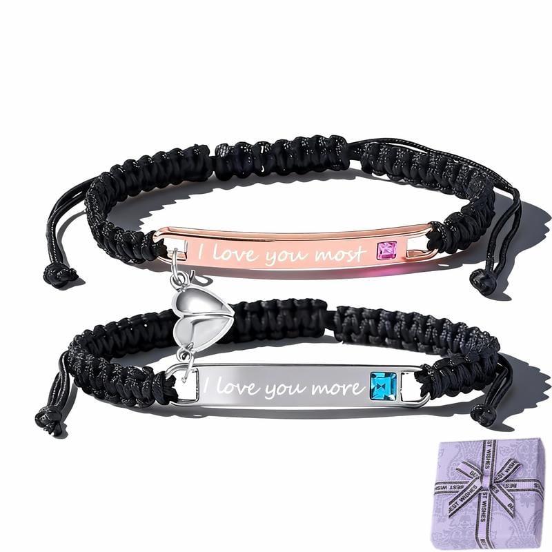 💖Valentine's Day Hot Sale - 💝 Adjustable couple bracelets with heart charm for love