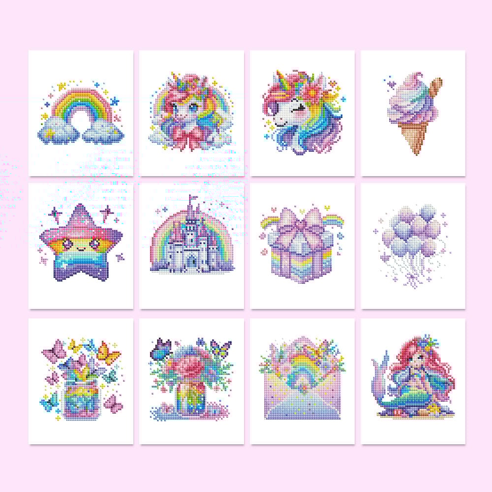 ✨ Mini Diamond Painting Postcard Set