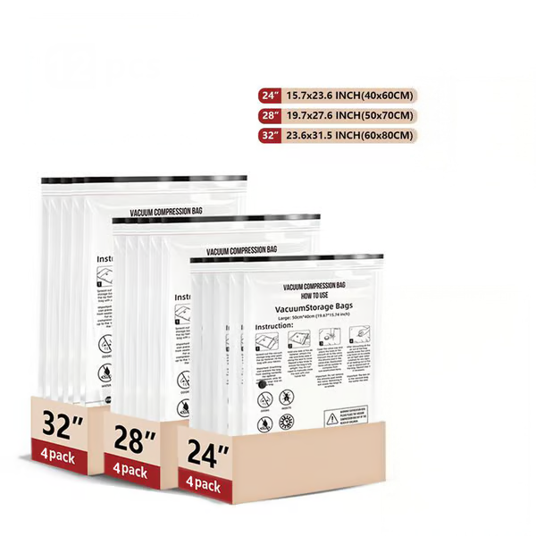 Cordless Travel Vacuum Storage Compression Bag Set