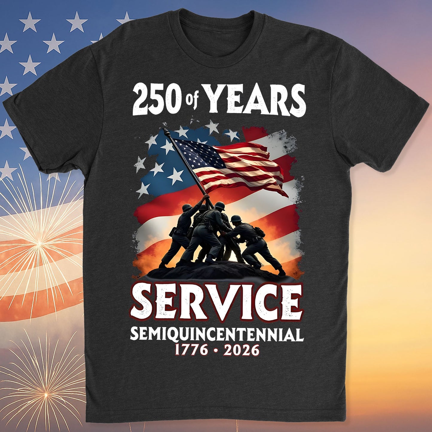 250 Years of Service Shirt | USA 250th Anniversary Tee | Patriotic American Flag T-Shirt | 4th of July Gift