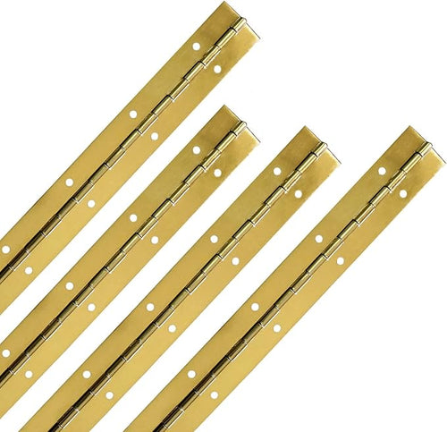 12-Inch Gold Continuous & Piano Hinge – Premium Stainless Steel for Heavy Duty Doors and Custom Projects