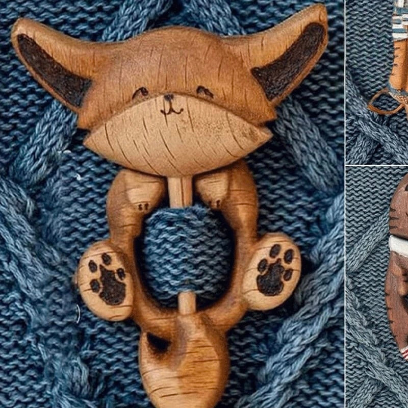 Wooden Animal Brooches