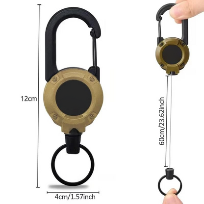 💥LAST DAY SALE 💥🏆Retractable Carabiner Keychain 🎣 – 65cm Steel Cord, Heavy-Duty Badge Reel, Lightweight EDC Tool for Keys, ID & Outdoor Use