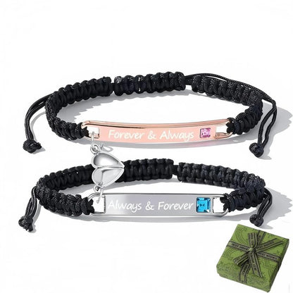 💖Valentine's Day Hot Sale - 💝 Adjustable couple bracelets with heart charm for love