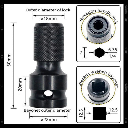 💥 1/4" Hex Shank Socket Converter – 1/2" to 1/4", Quick Release ⚙️