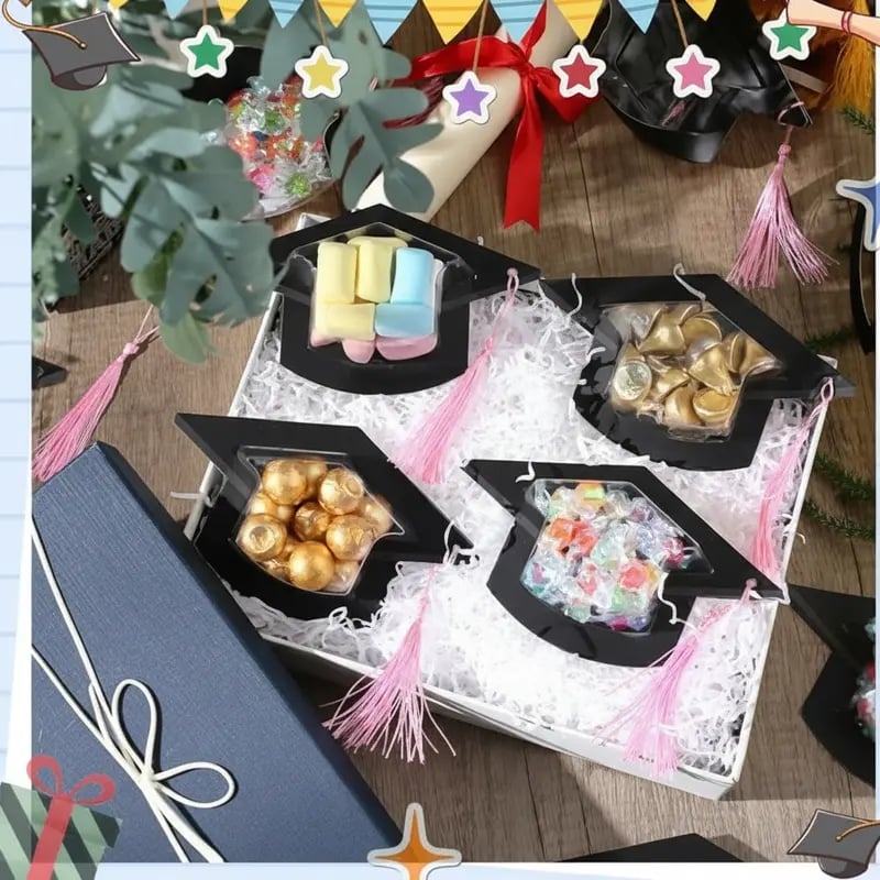30-pack graduation cap candy cards, 2026 graduation candy dome greeting card gift with tassel chocolate box