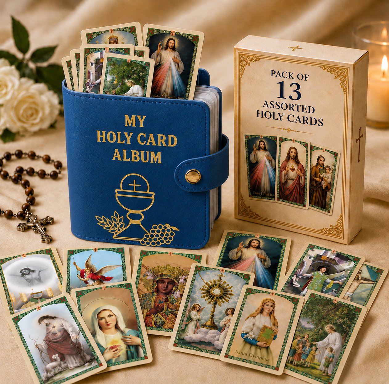 🙏 Genuine Leather Holy Card Holder – Compact Catholic Prayer Card Wallet for Church & Daily Prayer✝️