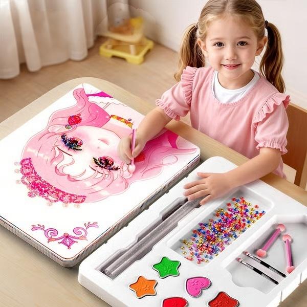Top-selling gift of 2026 (No. 1)🎅 Special Diamond Painting & Princess Book Makeup Craft Kits Foil Art Books Set Play on Paper