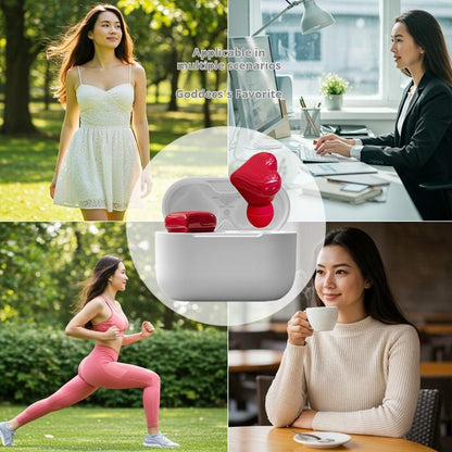 🔥HOT SALE 49% OFF❤️Heart Shape Wireless Noise Cancelling In-Ear Gaming Headset with LED Touch Control