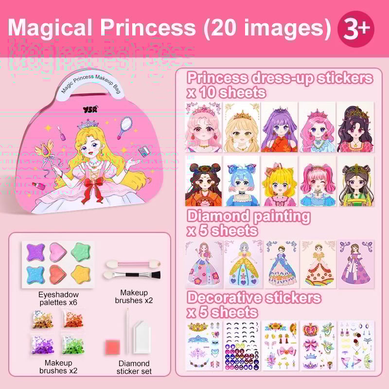 Top-selling gift of 2026 (No. 1)🎅 Special Diamond Painting & Princess Book Makeup Craft Kits Foil Art Books Set Play on Paper