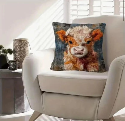 🐮💕 Personalized Scottish Highland Cattle Pillow Cover