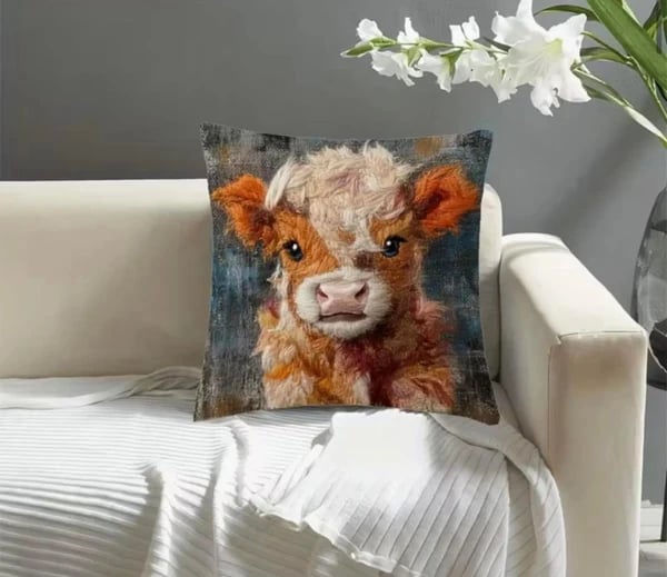 🐮💕 Personalized Scottish Highland Cattle Pillow Cover