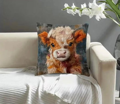 🐮💕 Personalized Scottish Highland Cattle Pillow Cover