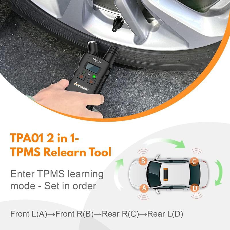 TPMS 2-in-1 Relearn Tool & Digital Tire Pressure Gauge