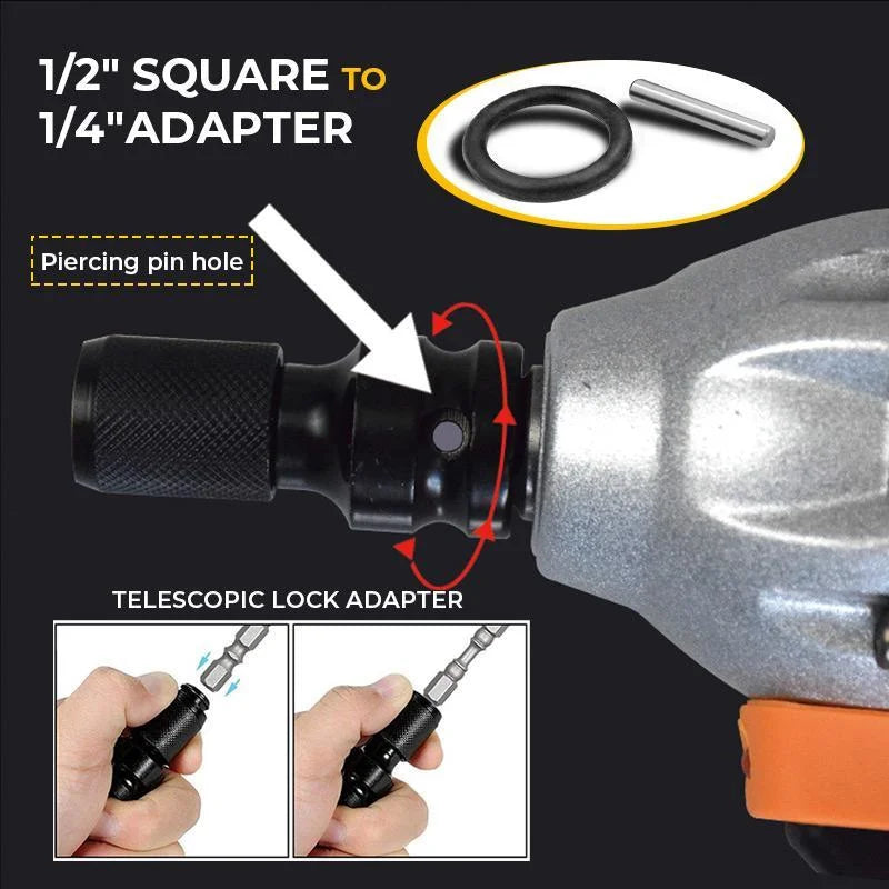 💥 1/4" Hex Shank Socket Converter – 1/2" to 1/4", Quick Release ⚙️