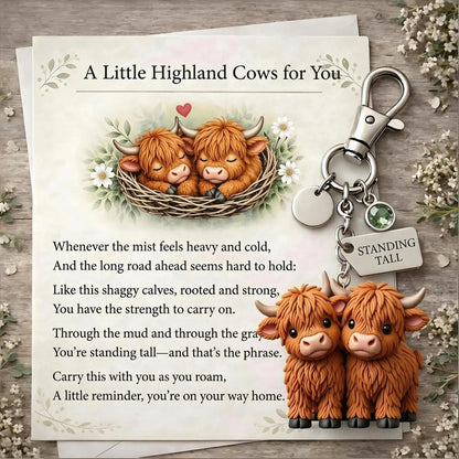 🐮A Little Highland Cows For You Keychain: Your Daily Reminder of Quiet Strength