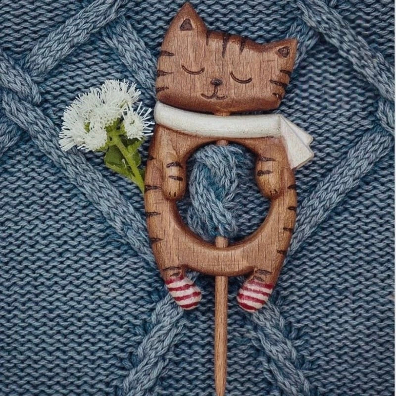 Wooden Animal Brooches