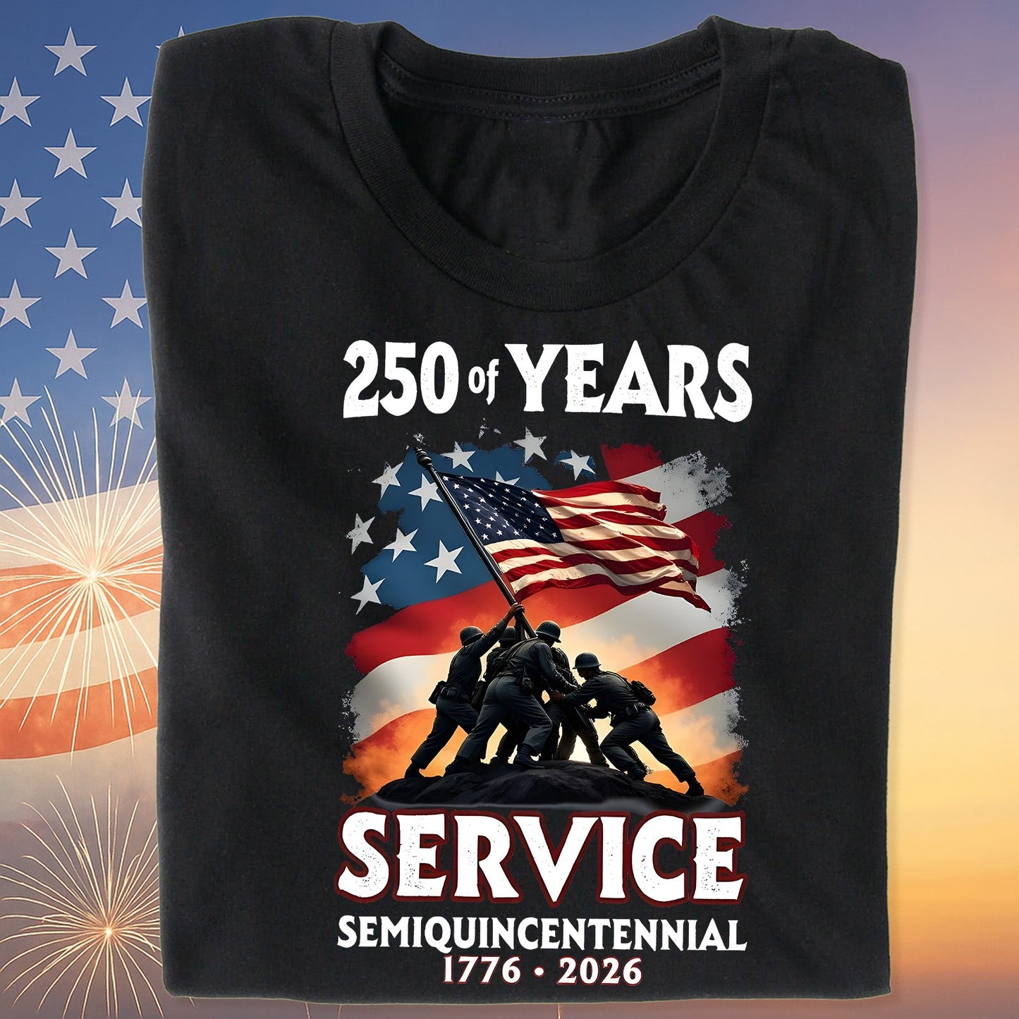250 Years of Service Shirt | USA 250th Anniversary Tee | Patriotic American Flag T-Shirt | 4th of July Gift