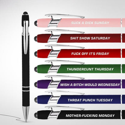 🔥Last Day Promotion 49% OFF💝Funny Stress-Relief Daily Quotes Metal Ballpoint Pen Set (7 Pcs) | 🎁Office Christmas Gift Exchange