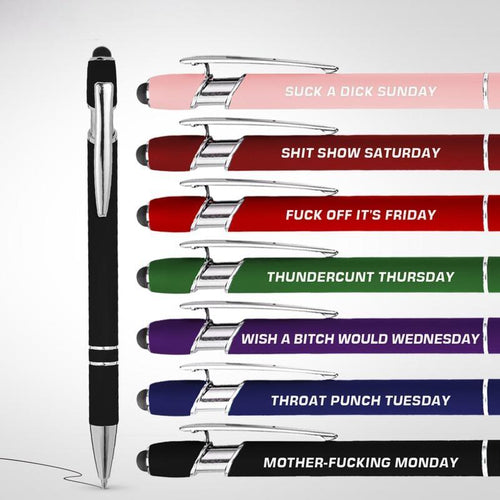 🔥Last Day Promotion 49% OFF💝Funny Stress-Relief Daily Quotes Metal Ballpoint Pen Set (7 Pcs) | 🎁Office Christmas Gift Exchange