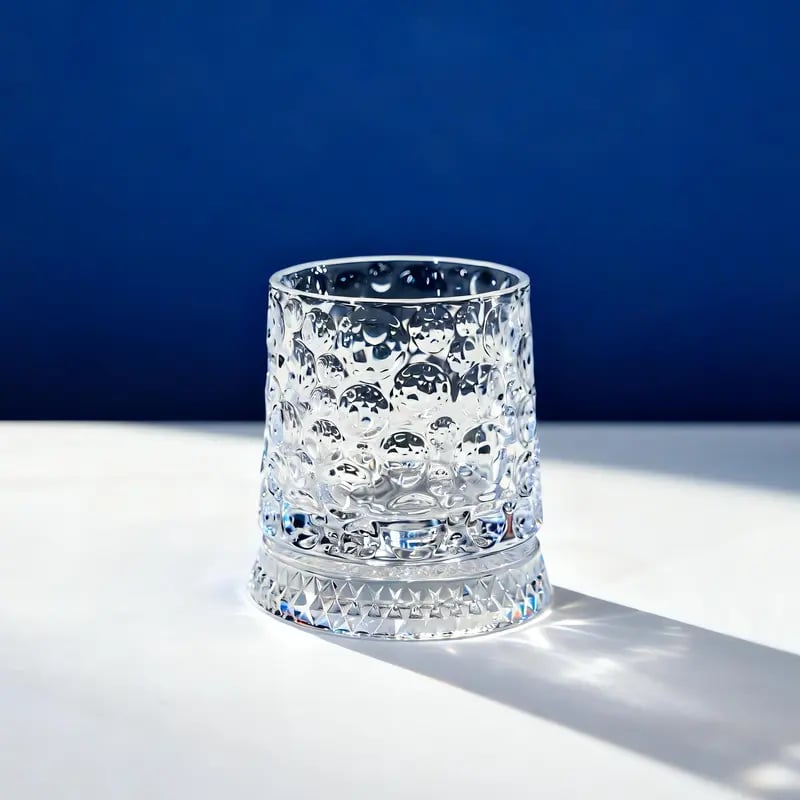 ✨ 360° Spinning Crystal Glass – Luxury Star-Cut Barware