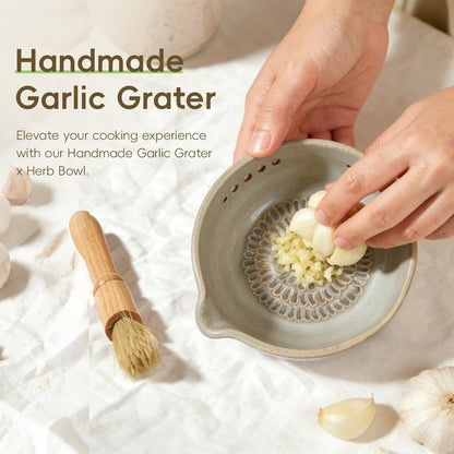 🌿Handmade Garlic Grater x Herb Bowl