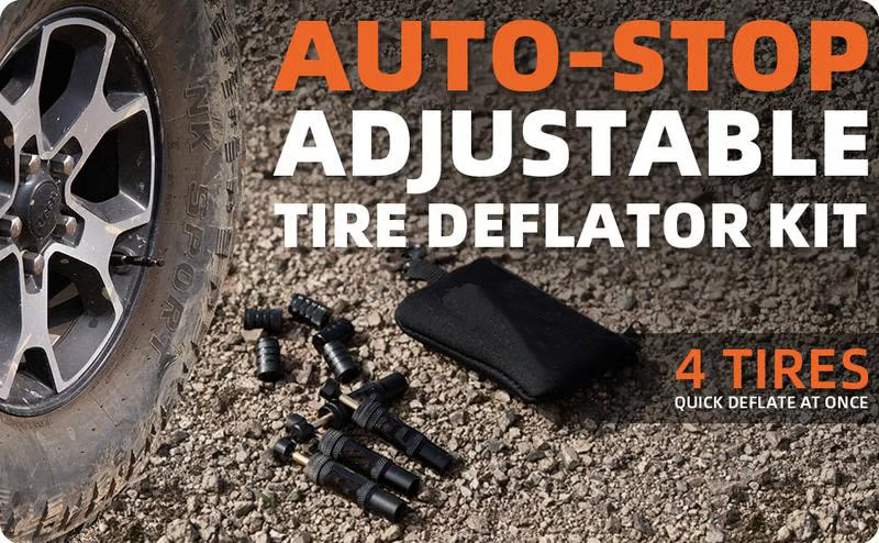 Adjustable Auto-Stop Air-Down Deflator, 10-30 PSI, 4PCS