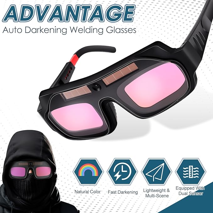 🔥Last Day Discount 49% OFF✨Solar Auto-Darkening Welding Goggles – Eye Protection with Smart Light Control🛡️