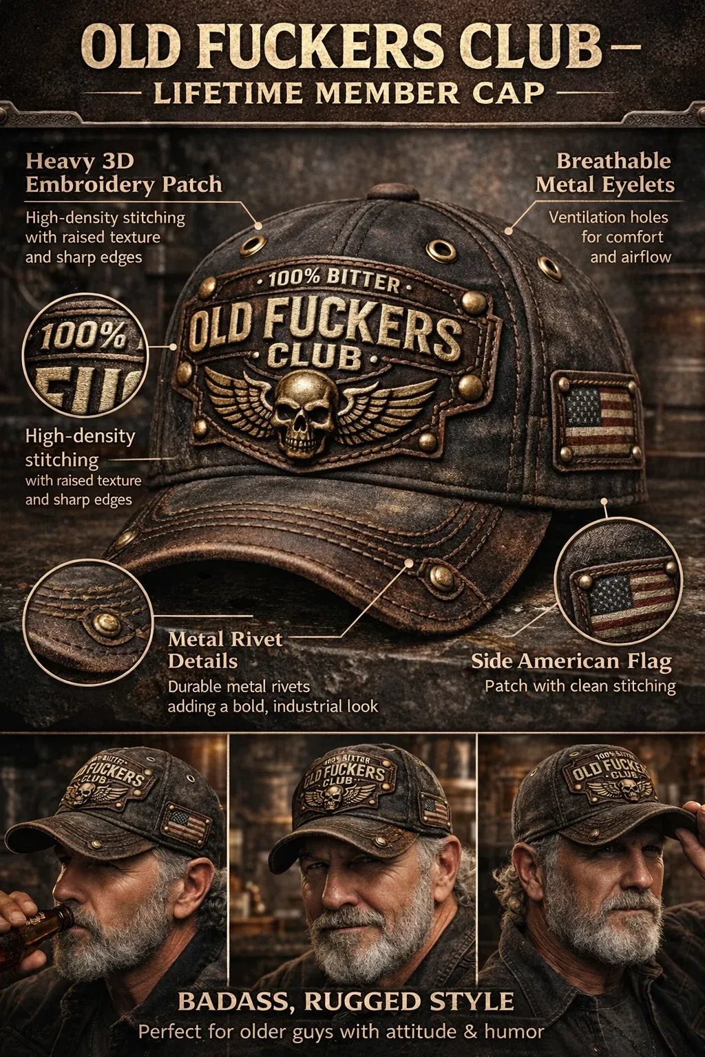 🔥49% OFF - Old Fuckers Club Vintage Baseball Cap