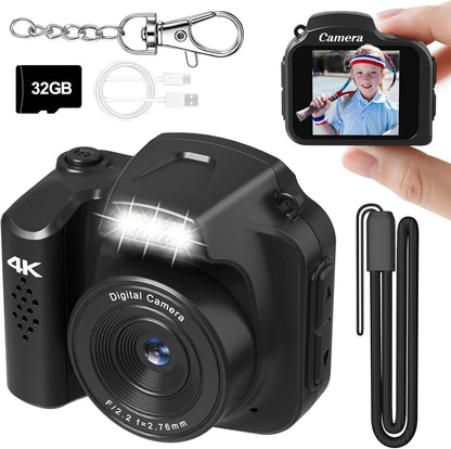 Mini Keychain Camera 4K 64MP Vintage Digital Camera