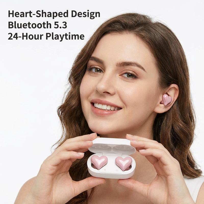 🔥HOT SALE 49% OFF❤️Heart Shape Wireless Noise Cancelling In-Ear Gaming Headset with LED Touch Control