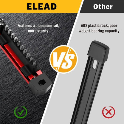 🔩2PCS Magnetic Slidable Drill Bit Holder, 80 Holes Bit Storage with Strong Magnetic Rail🔩