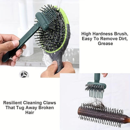 ✨Comb & Hairbrush Cleaner Set (3 Count) — Dual-Tool Mini Rake/Bristle Brushes