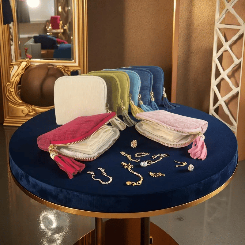 Jewelry Zippered Pocket Case Travel Jewelry Bag Portable Organizer