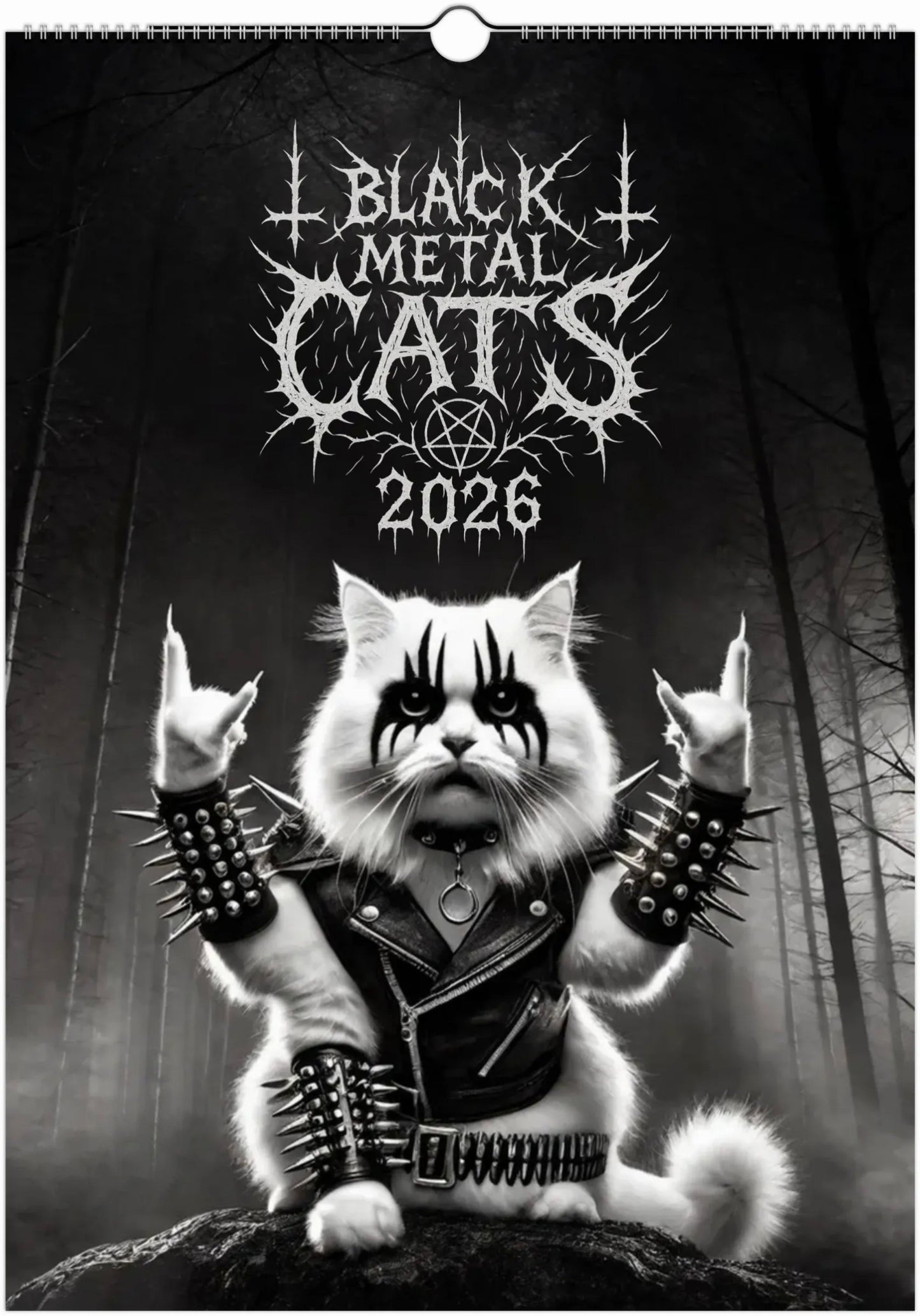 Black Metal Cats 2026 - Wall Calendar 2026