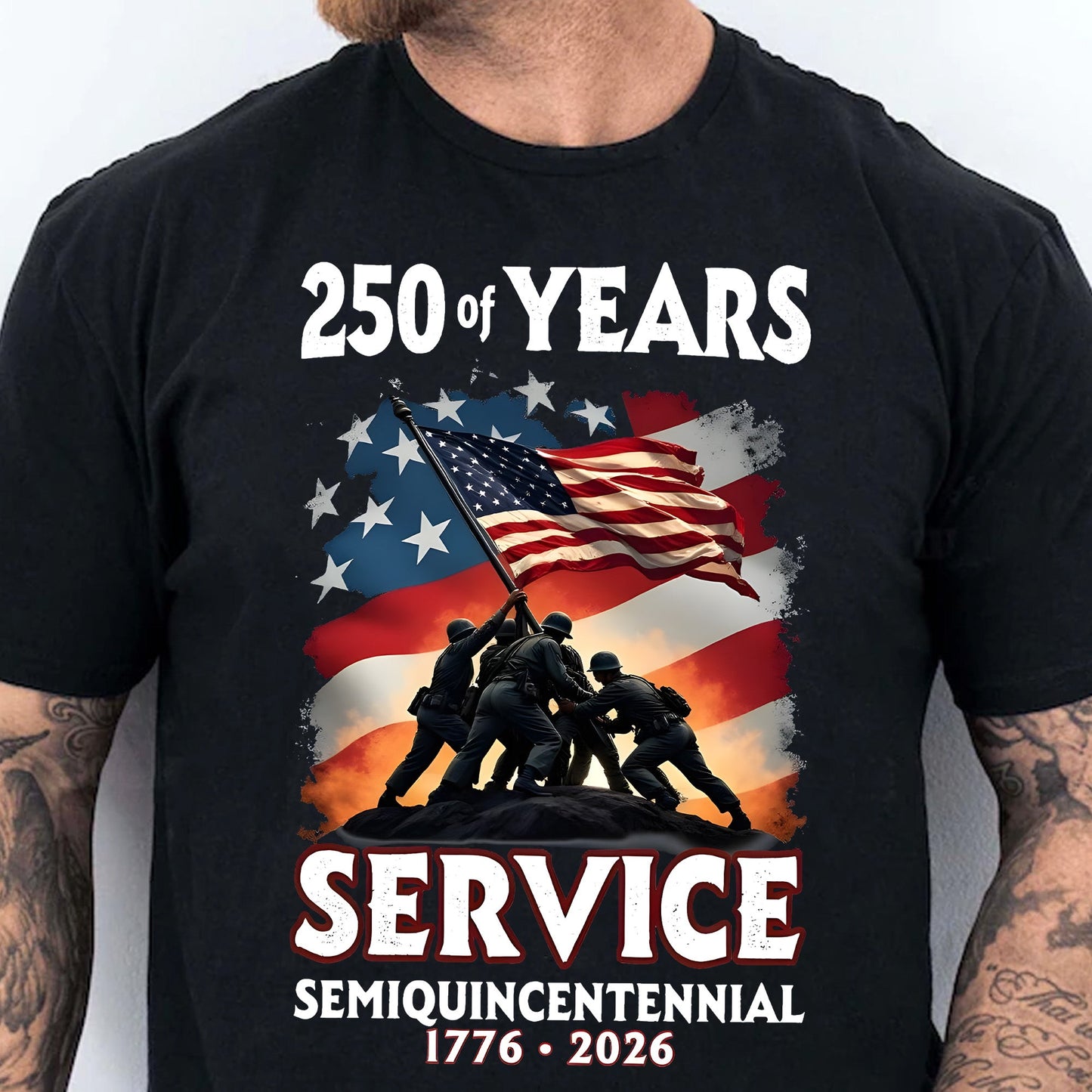 250 Years of Service Shirt | USA 250th Anniversary Tee | Patriotic American Flag T-Shirt | 4th of July Gift