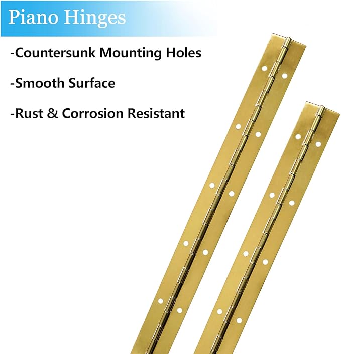 12-Inch Gold Continuous & Piano Hinge – Premium Stainless Steel for Heavy Duty Doors and Custom Projects
