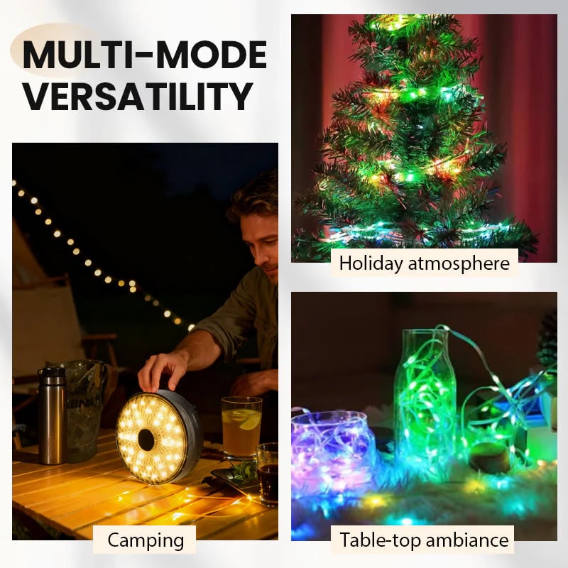Solar Camping Light with 20m Light Strip