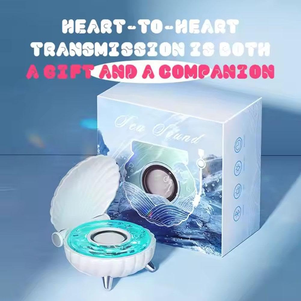 Seashell Bluetooth Speaker 🐚✨ | Beat-Sync Colorful LED Lights