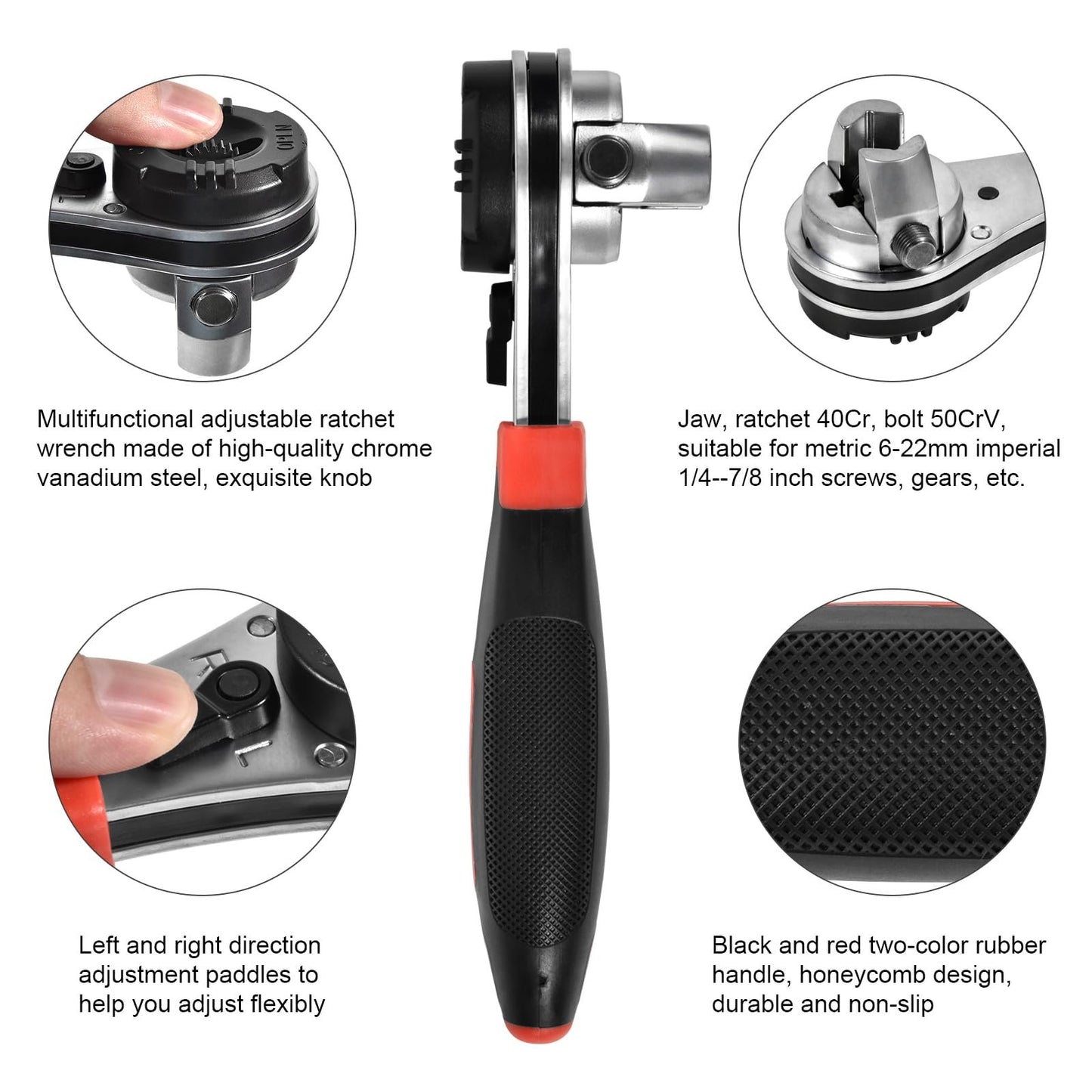 🔧Adjustable Ratchet Wrench Kit for 6-22mm Screw
